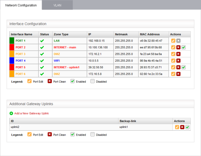 Add and Manage Gateway Uplink Devices, Network Configuration, Firewall